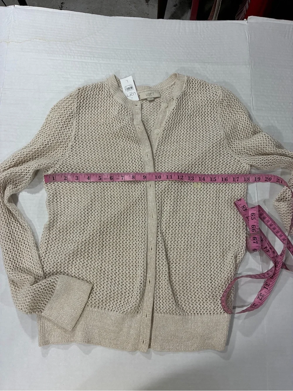 LOFT OPEN KNIT BUTTON CARDIGAN NEW WITH TAG